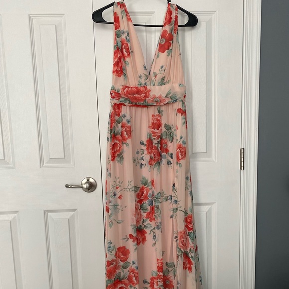 Lulus Blush Floral Print Maxi Dress - Picture 1 of 8